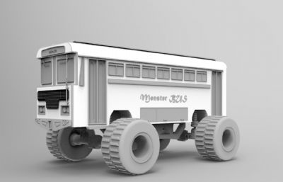 怪兽巴士3D数模图纸,Solidworks设计