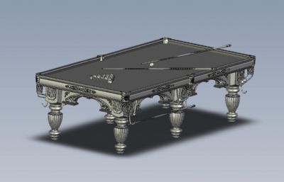 精细台球桌3D模型图纸,Solidworks设计,附STEP(网盘下载）