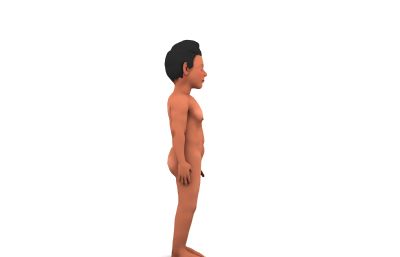跳水小男孩maya模型+全绑定+跳跃动画