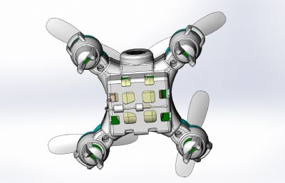 带物联网功能的小巧版无人机Solidworks图纸模型