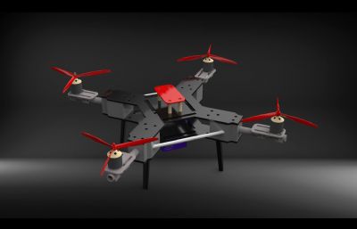 Drone01简易四轴无人机框架3D数模图纸 STEP格式