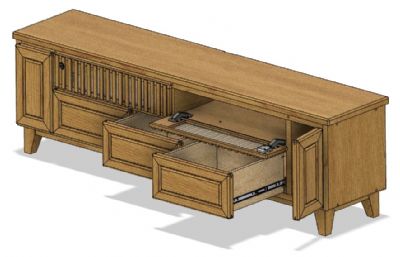 木制电视柜STEP格式图纸模型