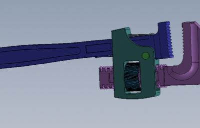 管钳,扳手简易模型Solidworks模型