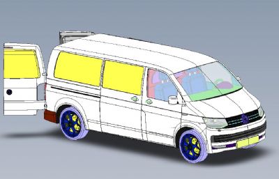 轻型商用车面包车,商务车Solidworks图纸模型,附STEP(网盘下载)