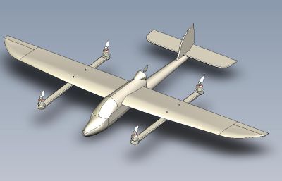 固定翼垂直起降无人机Solidworks图纸模型
