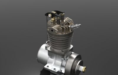 小型燃气发动机,摩托车引擎3D数模图纸