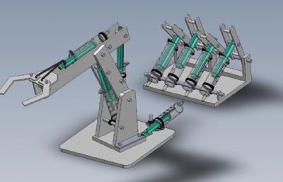 注射器液压驱动机械臂演示结构Solidworks图纸模型