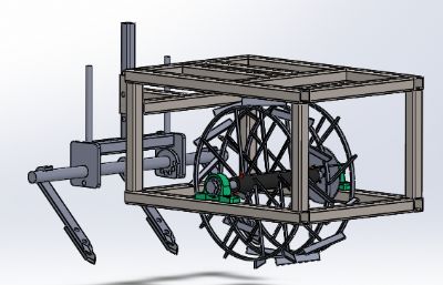单轮手动耕耘机,耕地机3D数模图纸
