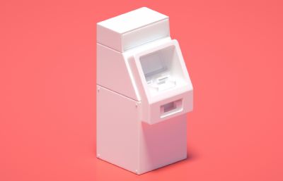 ATM银行柜机,取款机,自动存取款机C4D模型