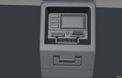 ATM银行柜机,取款机,自动存取款机C4D模型