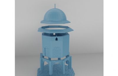 中世纪小型教堂3D打印图纸模型