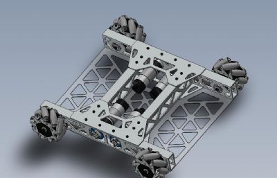 四轮四驱车底盘Solidworks图纸模型