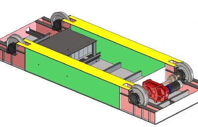 大型货物运输平台Solidworks图纸模型