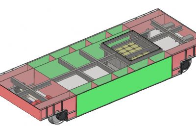 大型货物运输平台Solidworks图纸模型