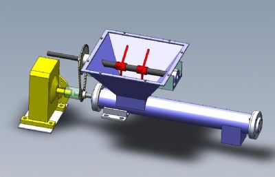 水平螺旋输送机3D模型