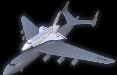 安-225运输机+暴风雪航天飞机组合3D模型,OBJ格式,有贴图
