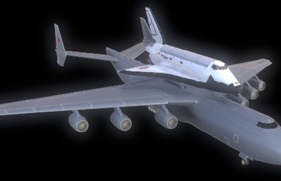 安-225运输机+暴风雪航天飞机组合3D模型,OBJ格式,有贴图