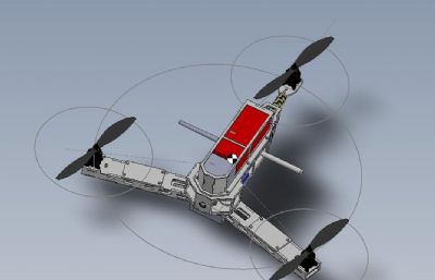 三翼飞行器结构Solidworks图纸模型