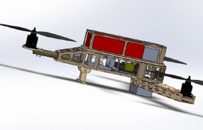 三翼飞行器结构Solidworks图纸模型