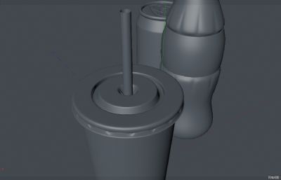 可乐瓶,汽水瓶,易拉罐,玻璃瓶,豆浆杯C4D模型