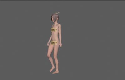 古代小妃子,美女妃子走路动画maya模型