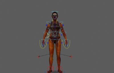 原始人身体绑定maya模型,mb,fbx格式