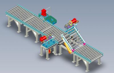 滚轴生产线输送机Solidworks数模图纸
