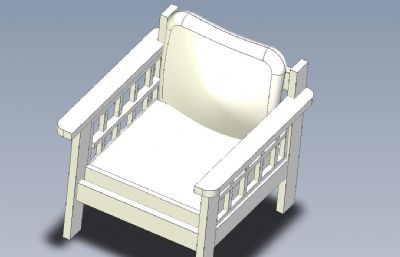 北欧原木沙发椅3D数模图纸