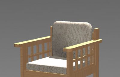 北欧原木沙发椅3D数模图纸
