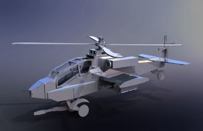 积木拼装阿帕奇直升机3D图纸模型