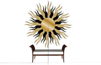 太阳花装饰休闲座椅SU模型
