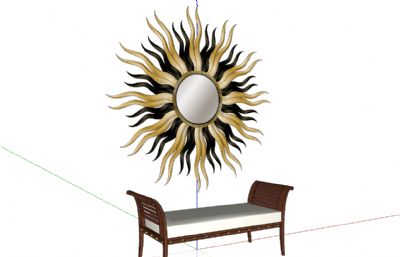 太阳花装饰休闲座椅SU模型