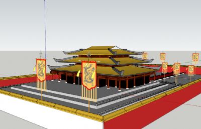 古建皇城宫殿SU模型