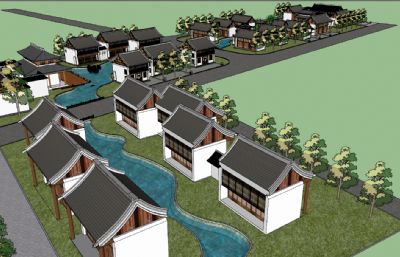 新农村建设,小城镇整体SU模型