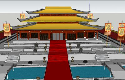古建皇城宫殿SU模型