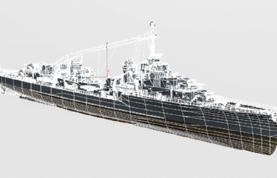 影视级莫加多尔级驱逐舰3D模型