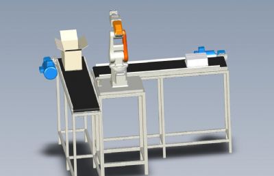 传送带封箱机器人3D图纸模型,STP格式