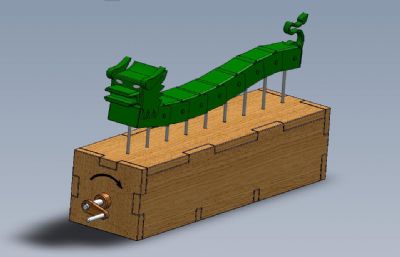 手摇式舞龙玩具模型3D图纸