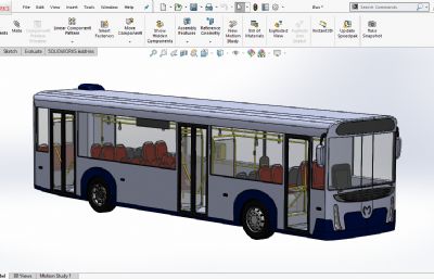 大巴公交车STEP格式图纸模型
