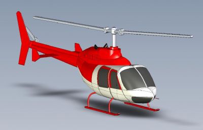 小型直升机,救援直升机3D图纸模型
