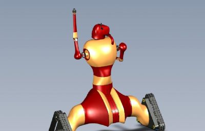 履带机器人玩具STP格式模型