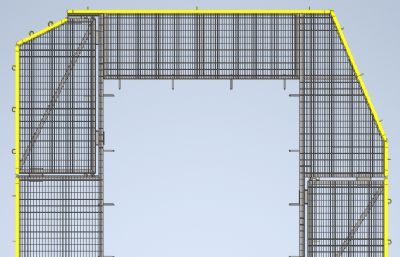工业护栏平台STP格式数模图纸