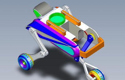 三足机器人车3D数模图纸