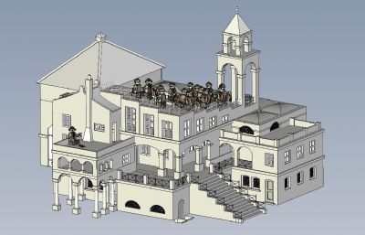 楼梯城堡玩具3D图纸模型,STP格式
