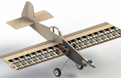 木块拼接飞机航模结构3D图纸