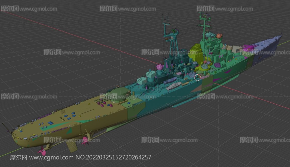 前苏联莫斯科级巡洋舰3D模型,OBJ格式