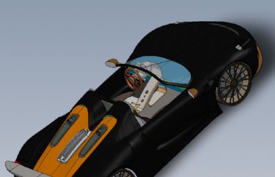 保时捷918跑车简易模型,Solidworks图纸