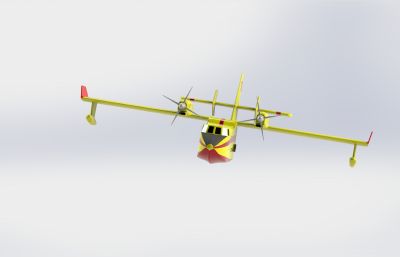 水陆两栖飞机,私人飞机3D图纸模型,STEP格式