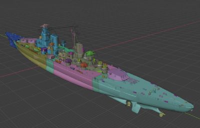 苏联喀琅施塔得级战列巡洋舰模型,OBJ格式