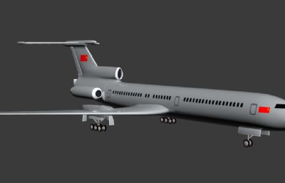 TU-154型客机(苏)3D模型,OBJ格式